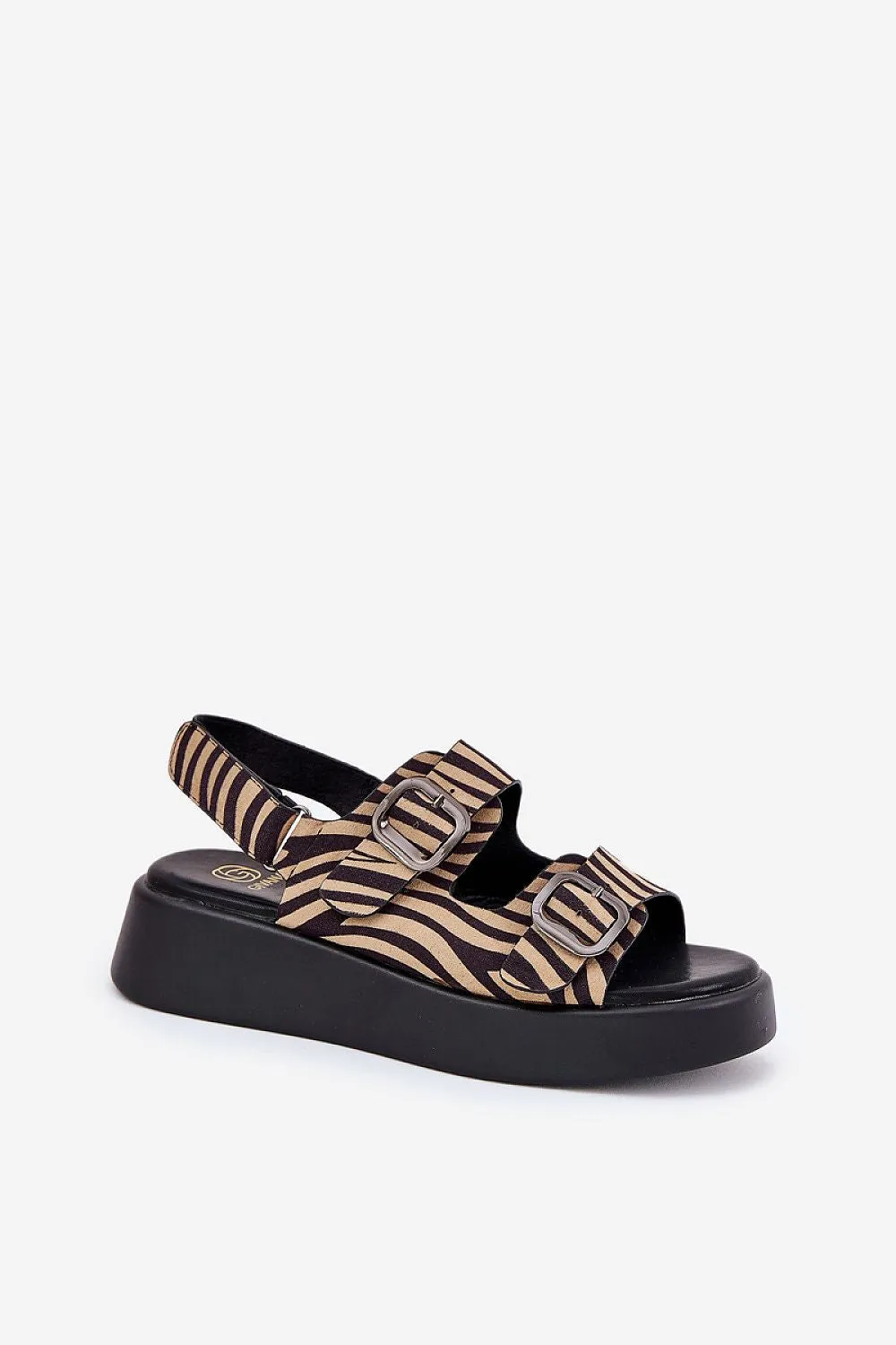 Step in Style Buskin Brown Platform Wedge Sandals