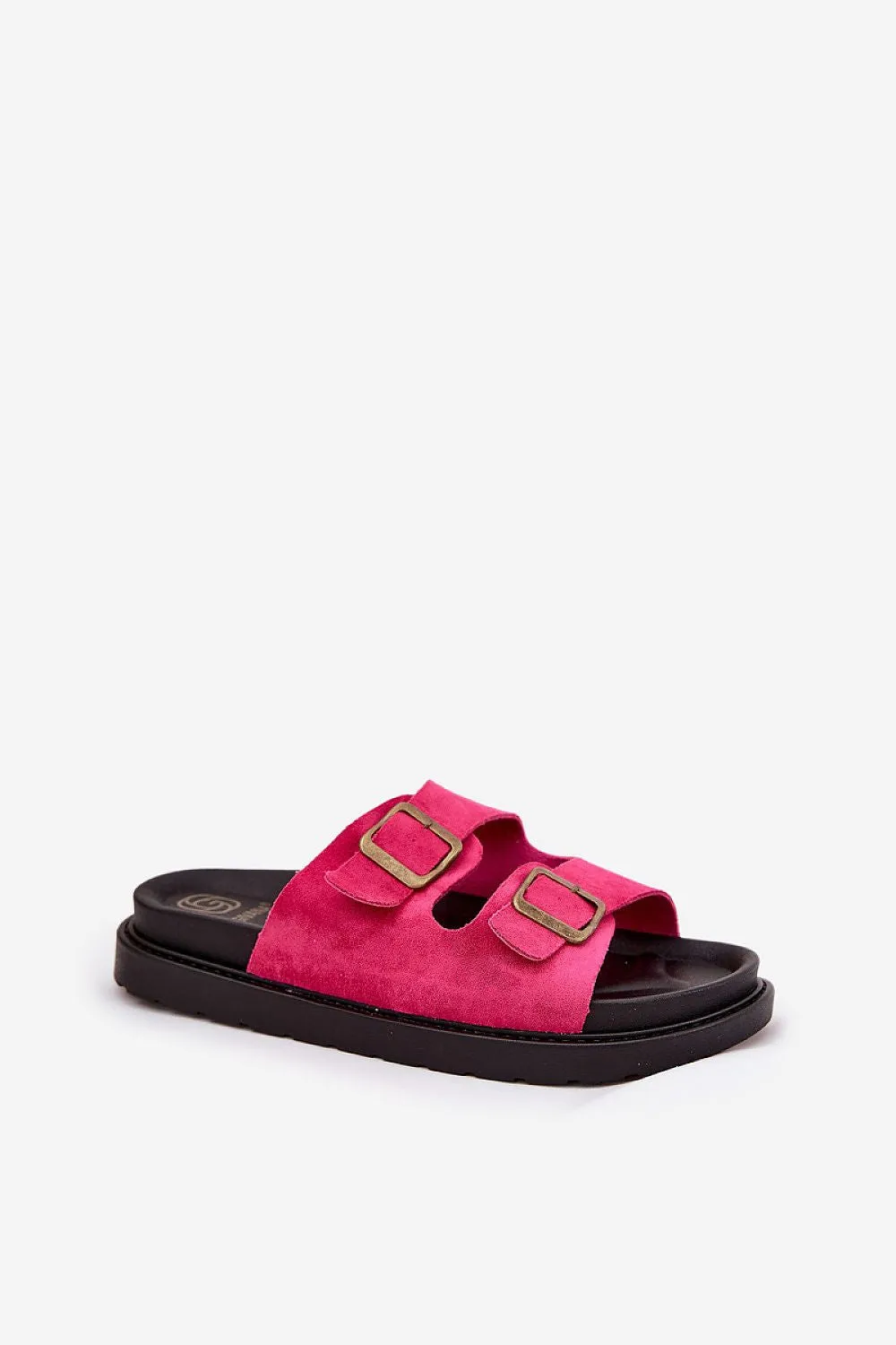 Step in Style Eco Suede Hot Pink Platform Sandal Slides