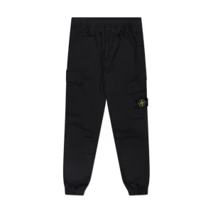 stone island regular fit cargo pants (black)
