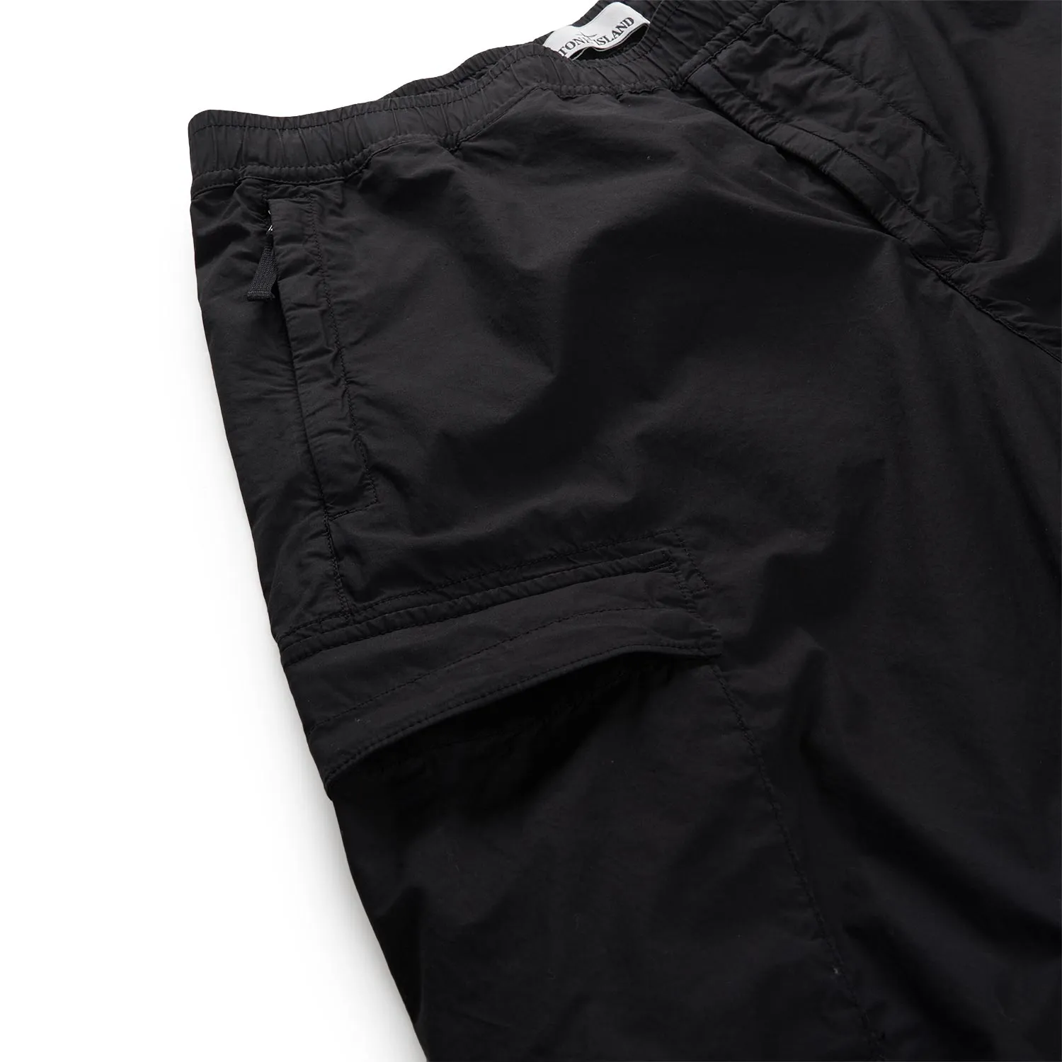 stone island regular fit cargo pants (black)