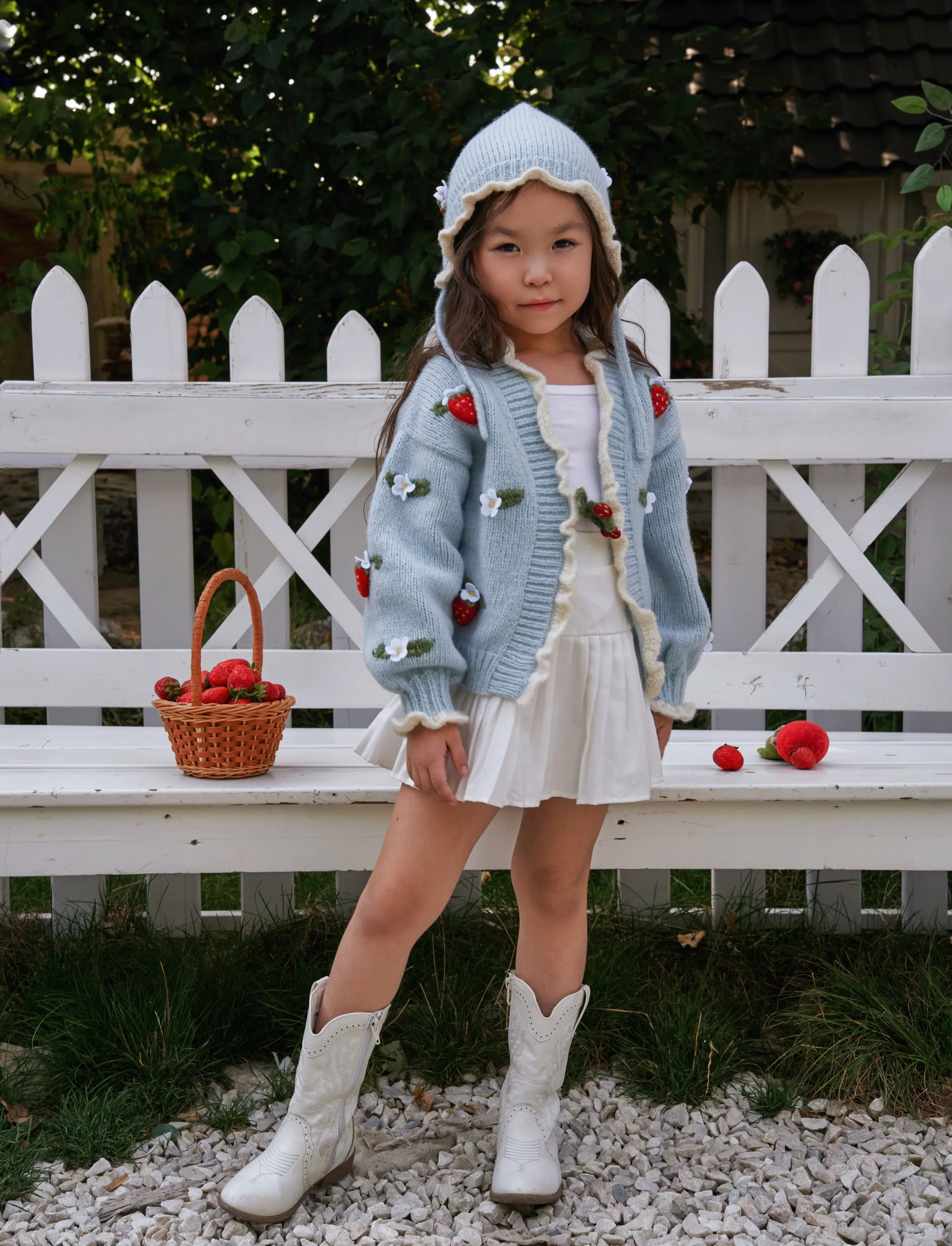 Strawberries Cardigan | Blue