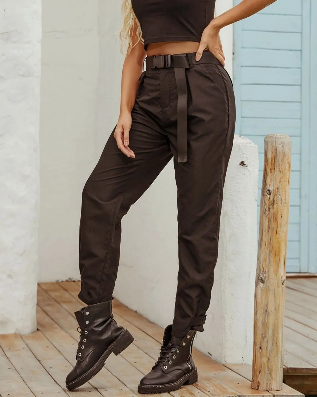Streetwear Black Cargo Pants