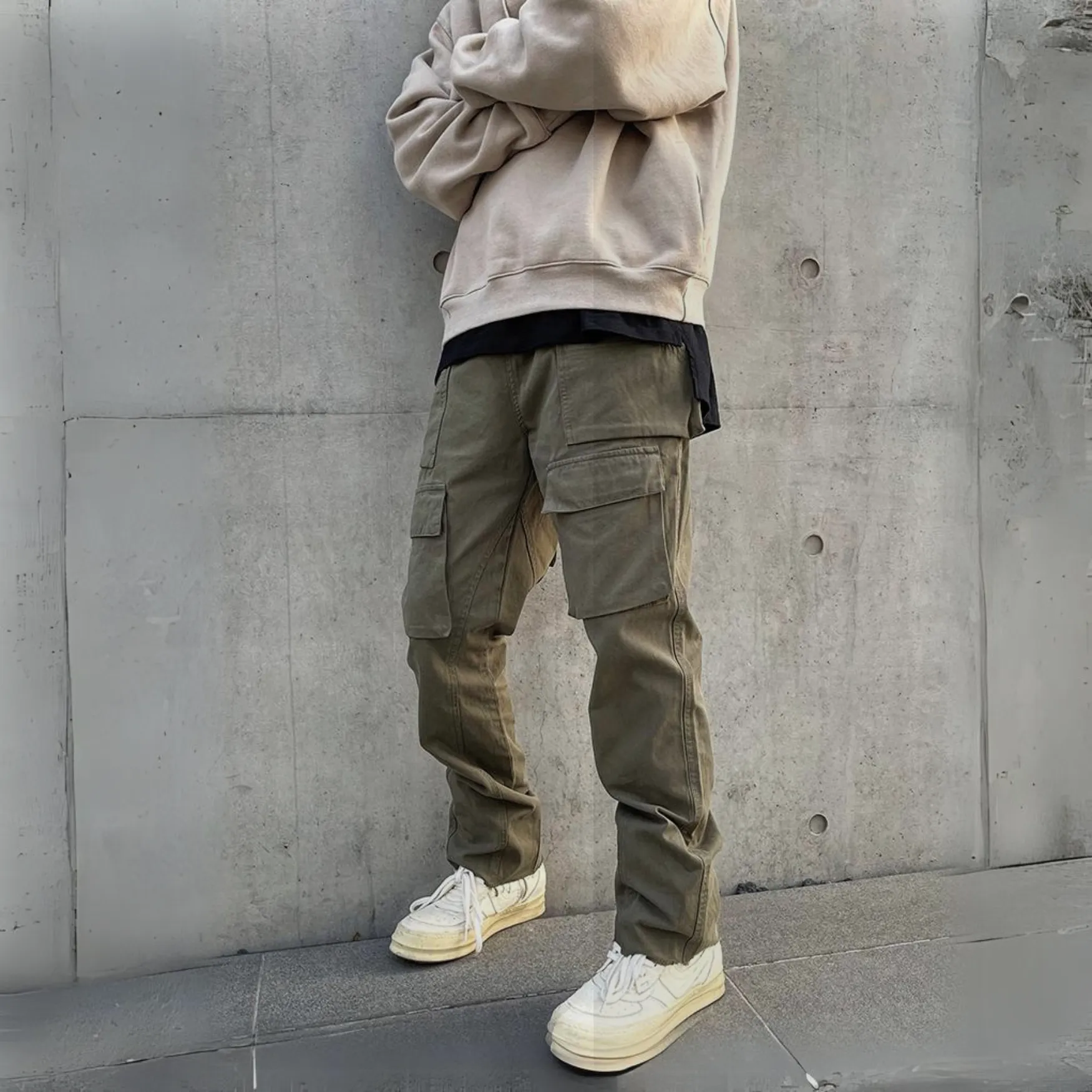 Streetwear Camo Green Cargo Pants x Mens Cargo Pants