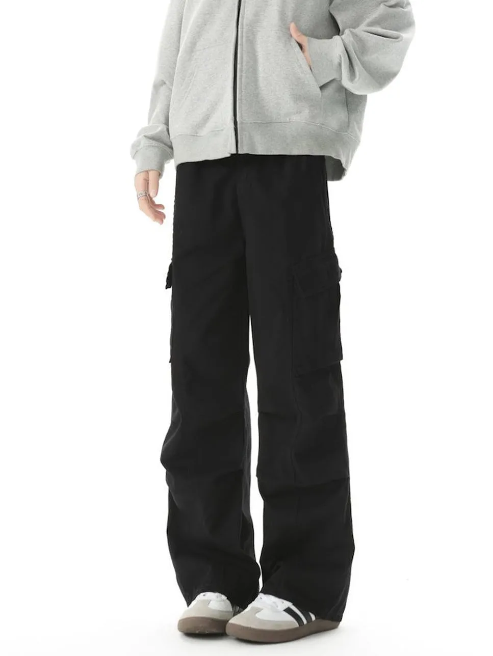 Stylish Belted-Waisted Cargo Pant Featuring Patchwork Design