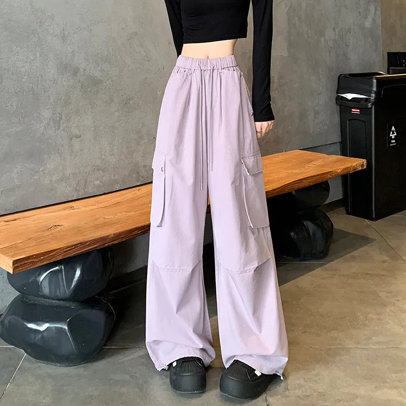Stylish Solid Wide-Leg Cargo Pant for a Chic High-Street Look