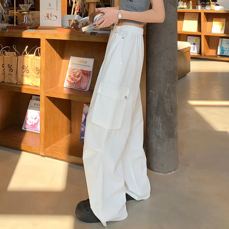 Stylish Solid Wide-Leg Cargo Pant for a Chic High-Street Look