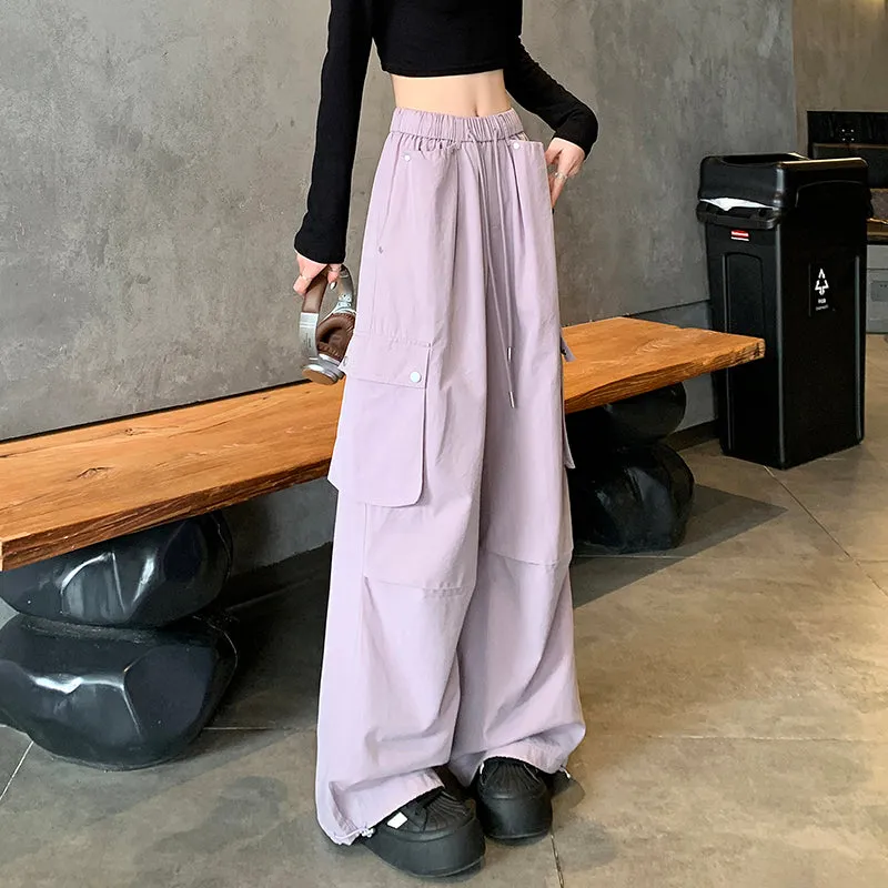 Stylish Solid Wide-Leg Cargo Pant for a Chic High-Street Look