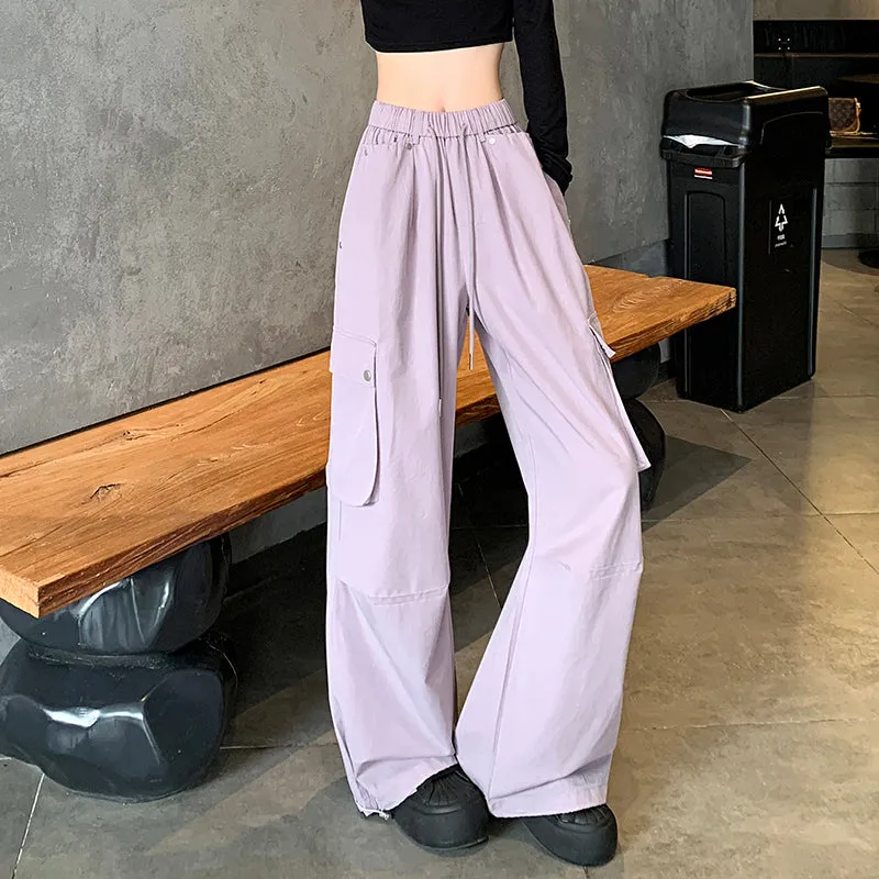 Stylish Solid Wide-Leg Cargo Pant for a Chic High-Street Look