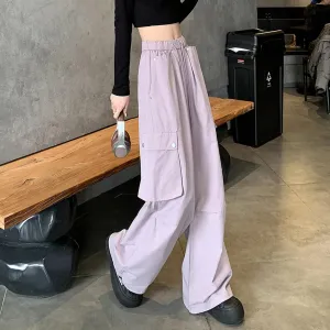 Stylish Solid Wide-Leg Cargo Pant for a Chic High-Street Look