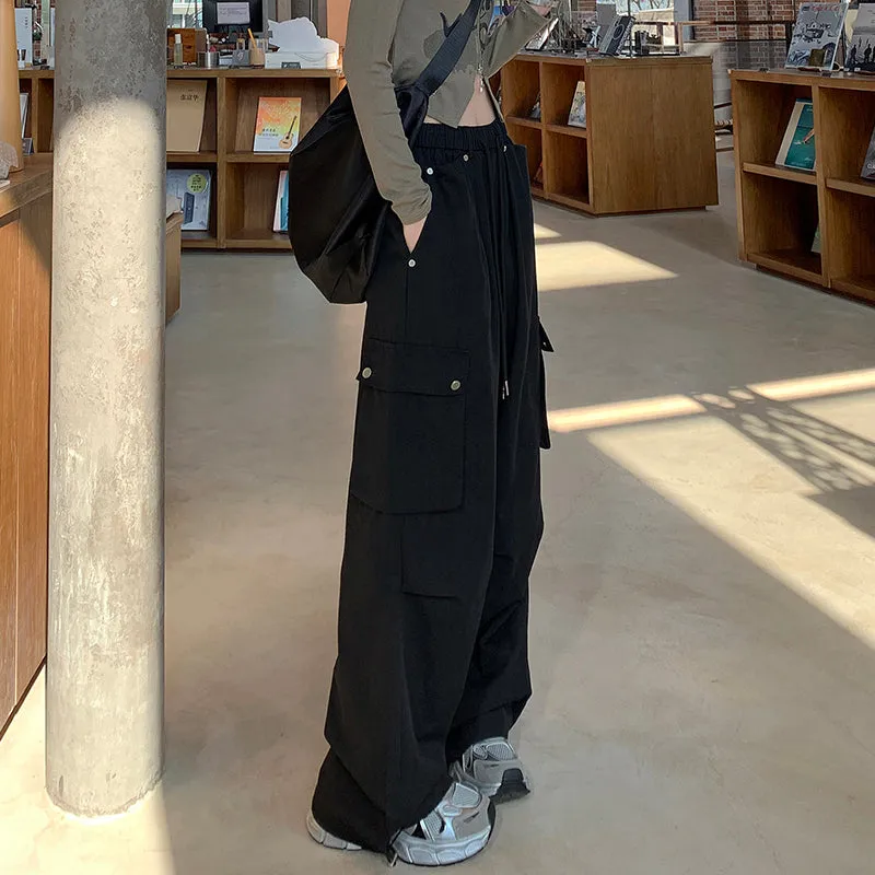Stylish Solid Wide-Leg Cargo Pant for a Chic High-Street Look