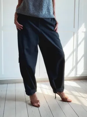 SUIT CARGO PANTS WITH DETAILS - GREY