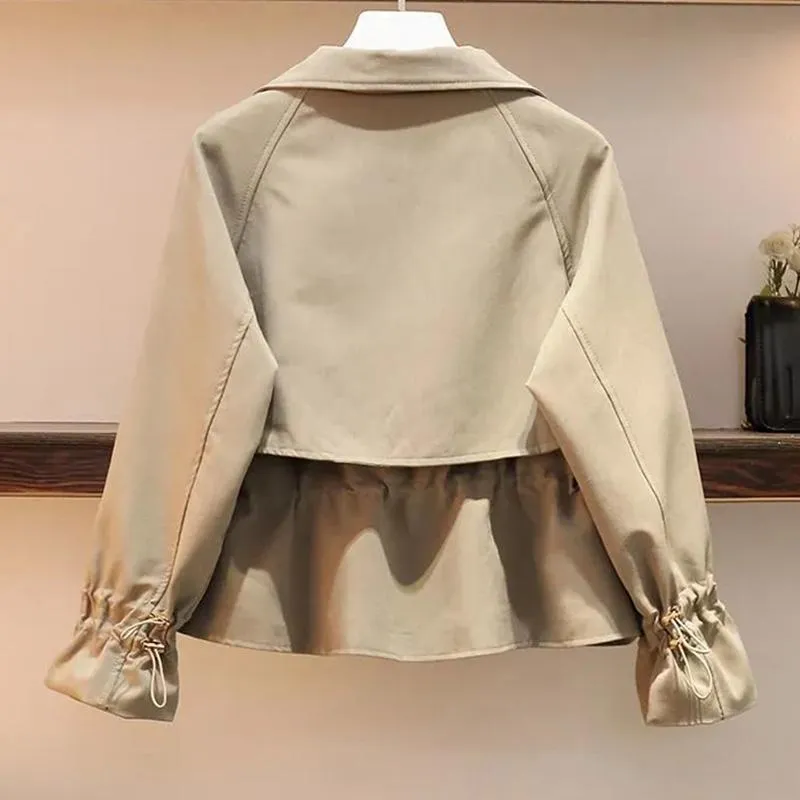 Suit Short Jacket Windbreaker Women's Jacket Plus Size Women's Fat Slim Vest Skirt Two-piece Suit Spring and Autumn