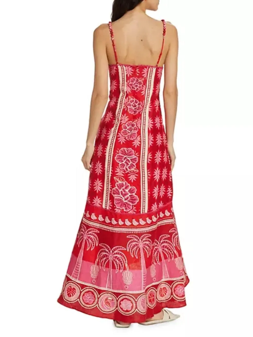 Summer Sunrise Mixed Palm Maxi Dress
