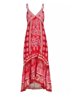 Summer Sunrise Mixed Palm Maxi Dress