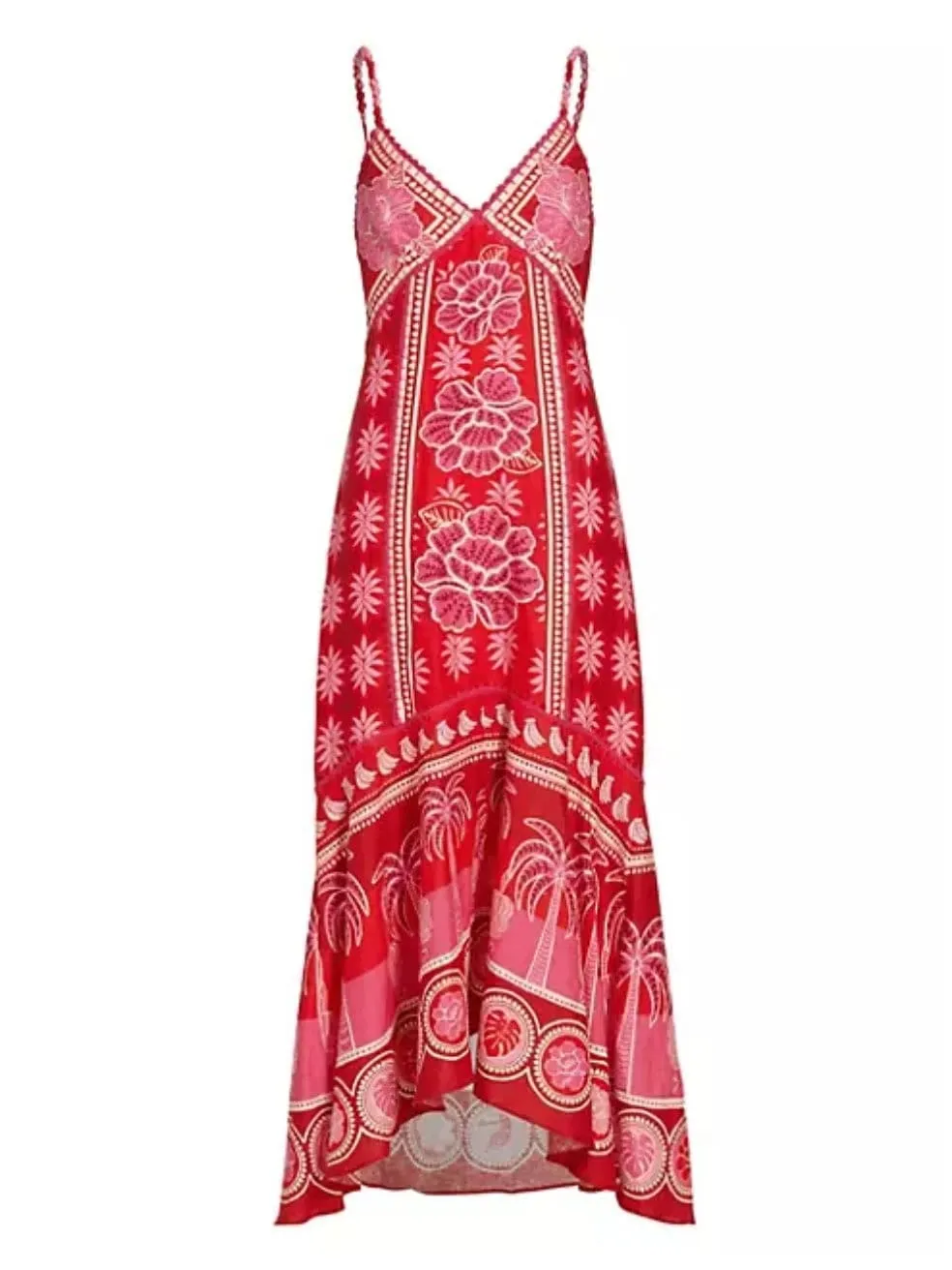 Summer Sunrise Mixed Palm Maxi Dress