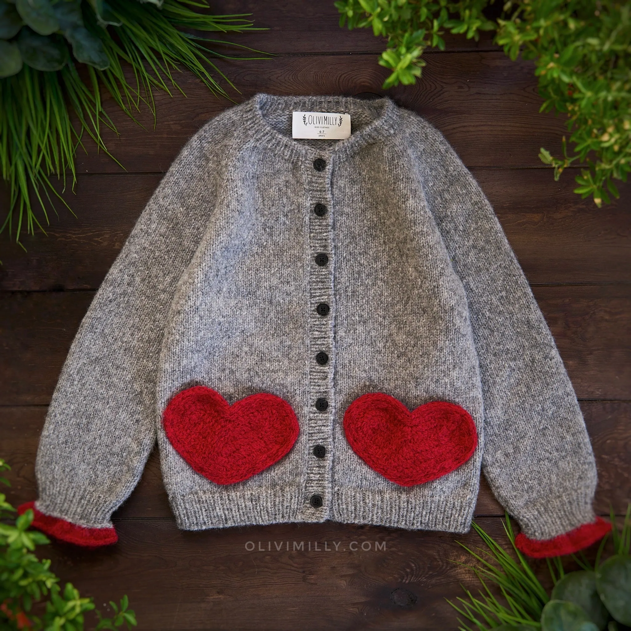 Sweet Heart cardigan | Red