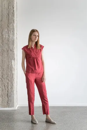 Tapered Linen Pants Comfort