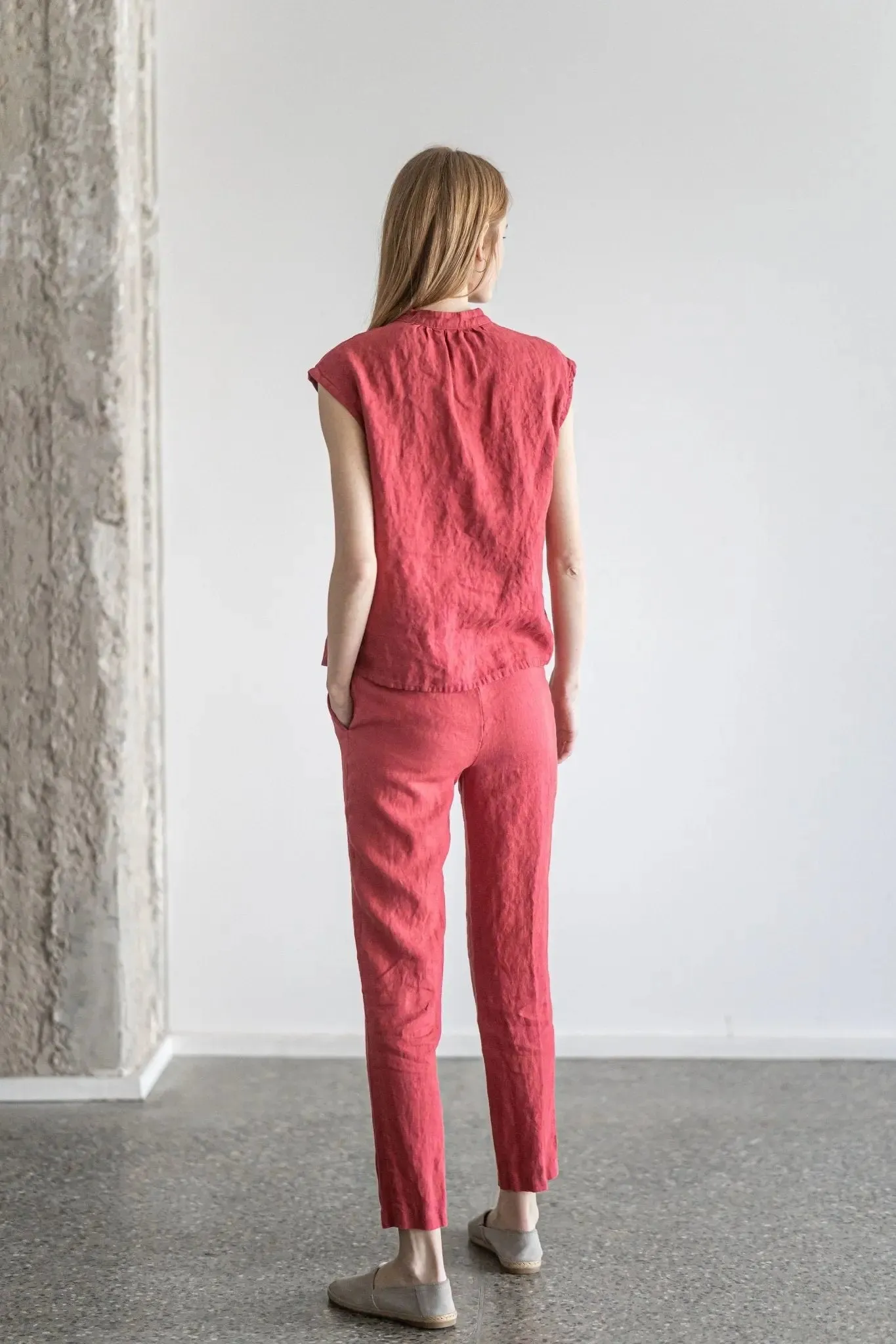 Tapered Linen Pants Comfort