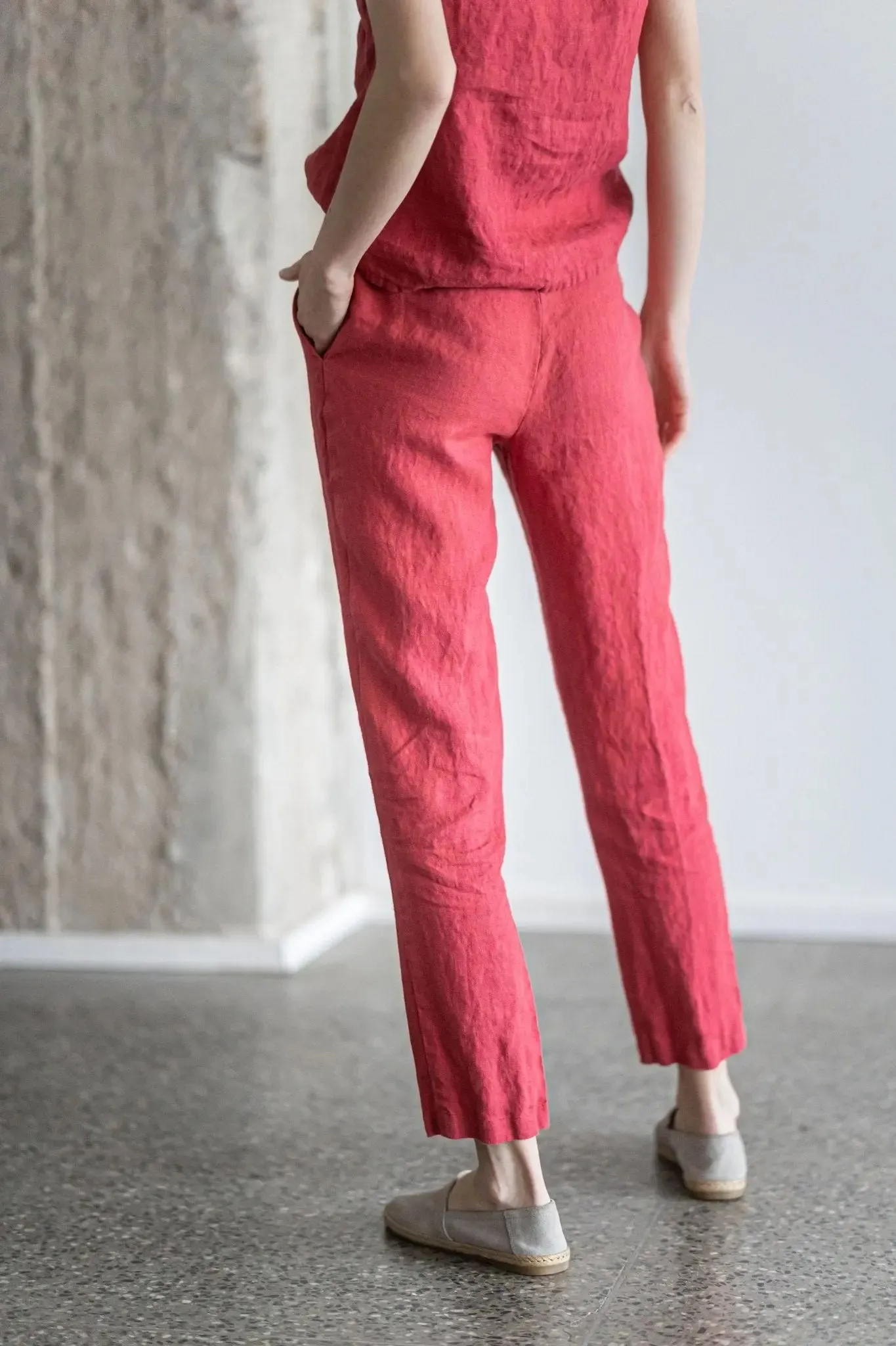 Tapered Linen Pants Comfort