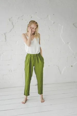 Tapered Linen Pants