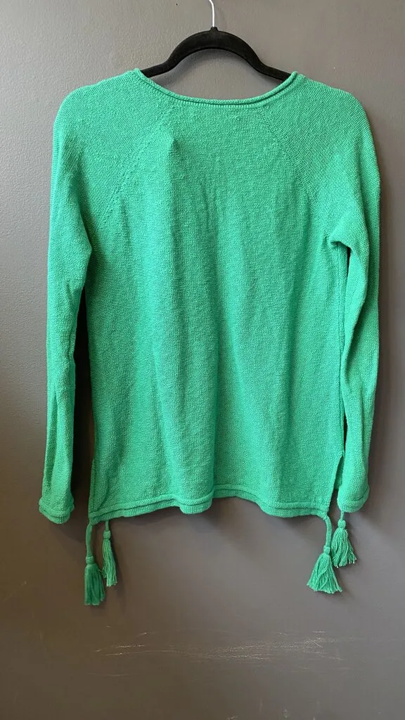Tassel Hem V neck Sweater