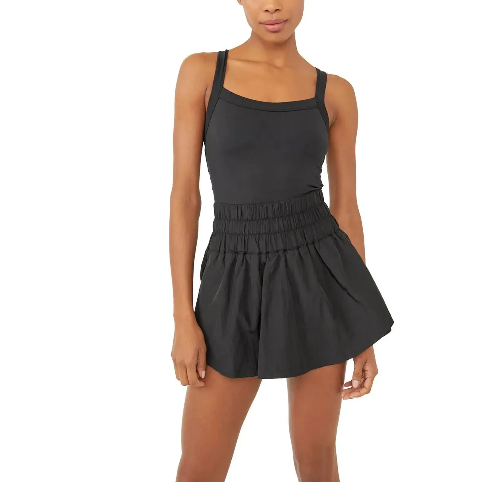 Tennis Dress Skorts Underneath Solid Color Sleeveless Athletic Dresses Workout Golf Dress Streetwear Y2k