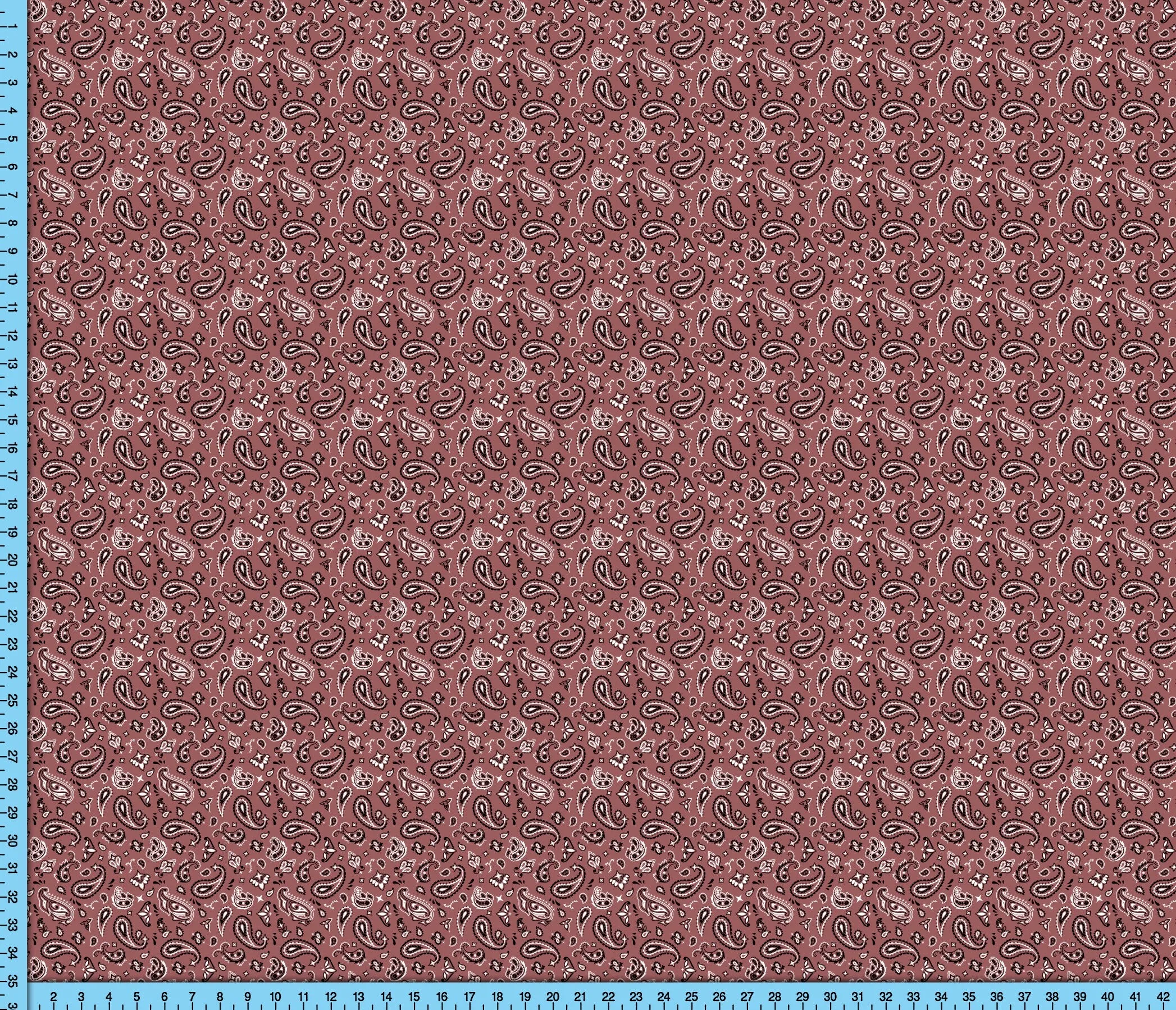Terra Cotta Paisley Bandana Fabric, Pastel Printed Cloth By the Yard