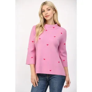 The Linnie Sweater - Lilac and Hearts