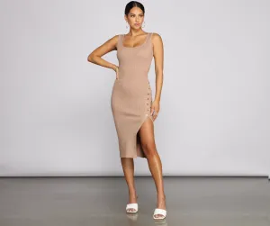 The One Ribbed Knit Midi Dress
