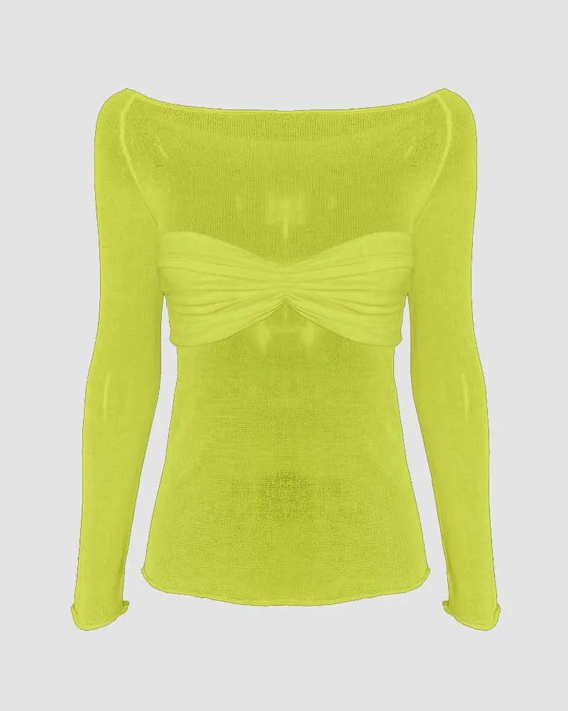 Therris Off Shoulder Bandeau Mesh Top