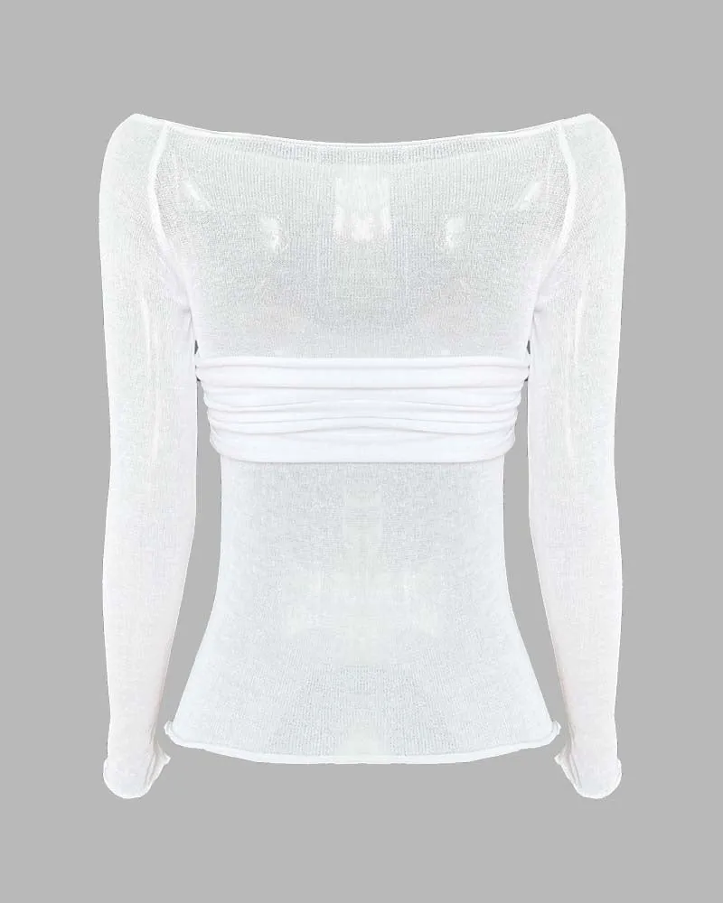 Therris Off Shoulder Bandeau Mesh Top