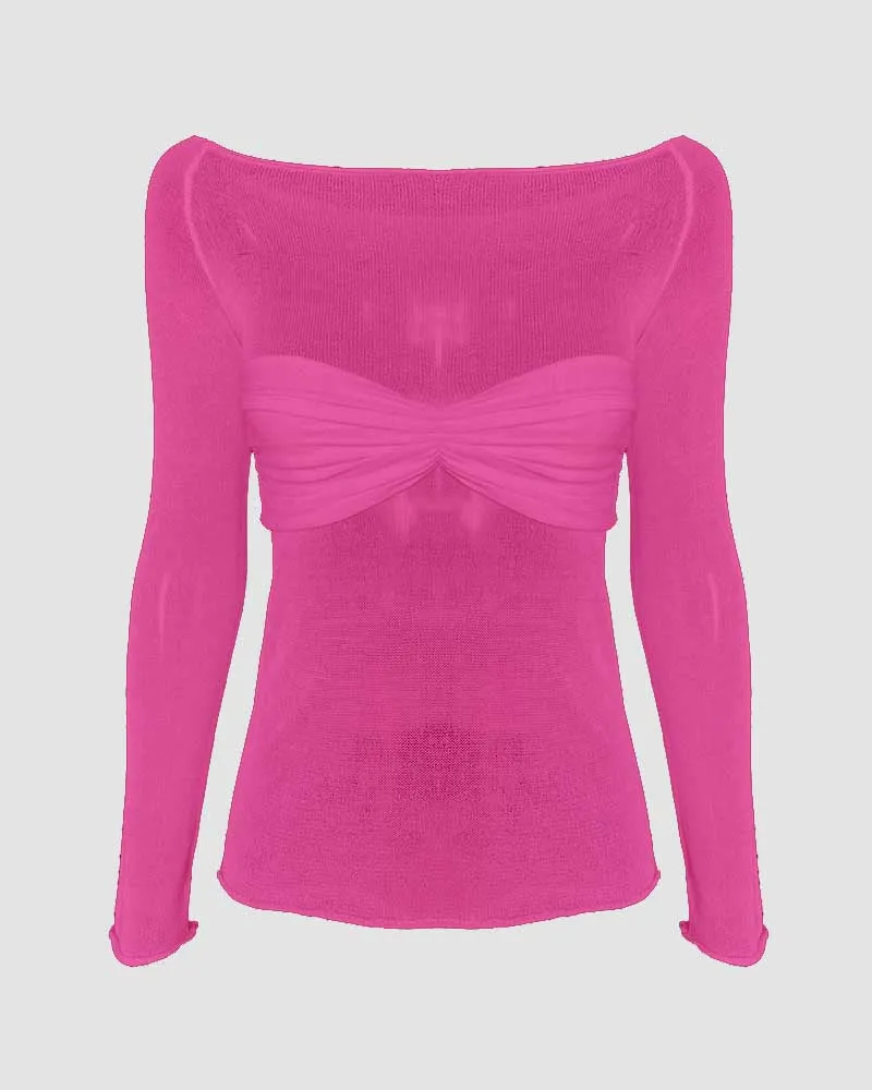 Therris Off Shoulder Bandeau Mesh Top