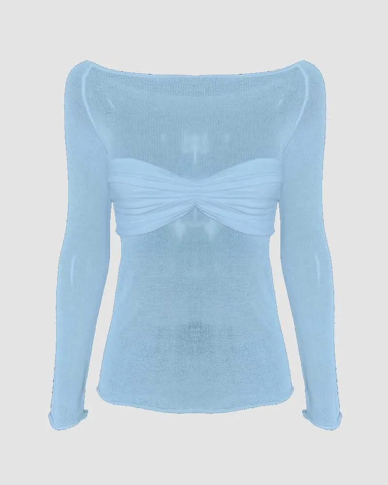 Therris Off Shoulder Bandeau Mesh Top