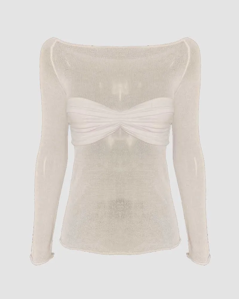 Therris Off Shoulder Bandeau Mesh Top