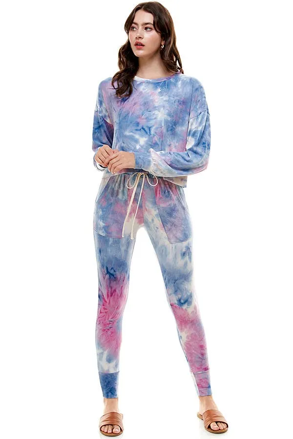 TIE DYE PRINT PERFECT BOXY FIT  (SET) 1034