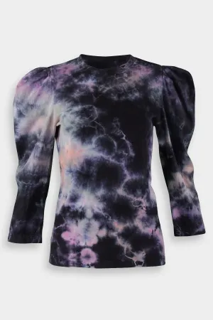 Tie Dye Victorian Tee Top in Nebula Cloud