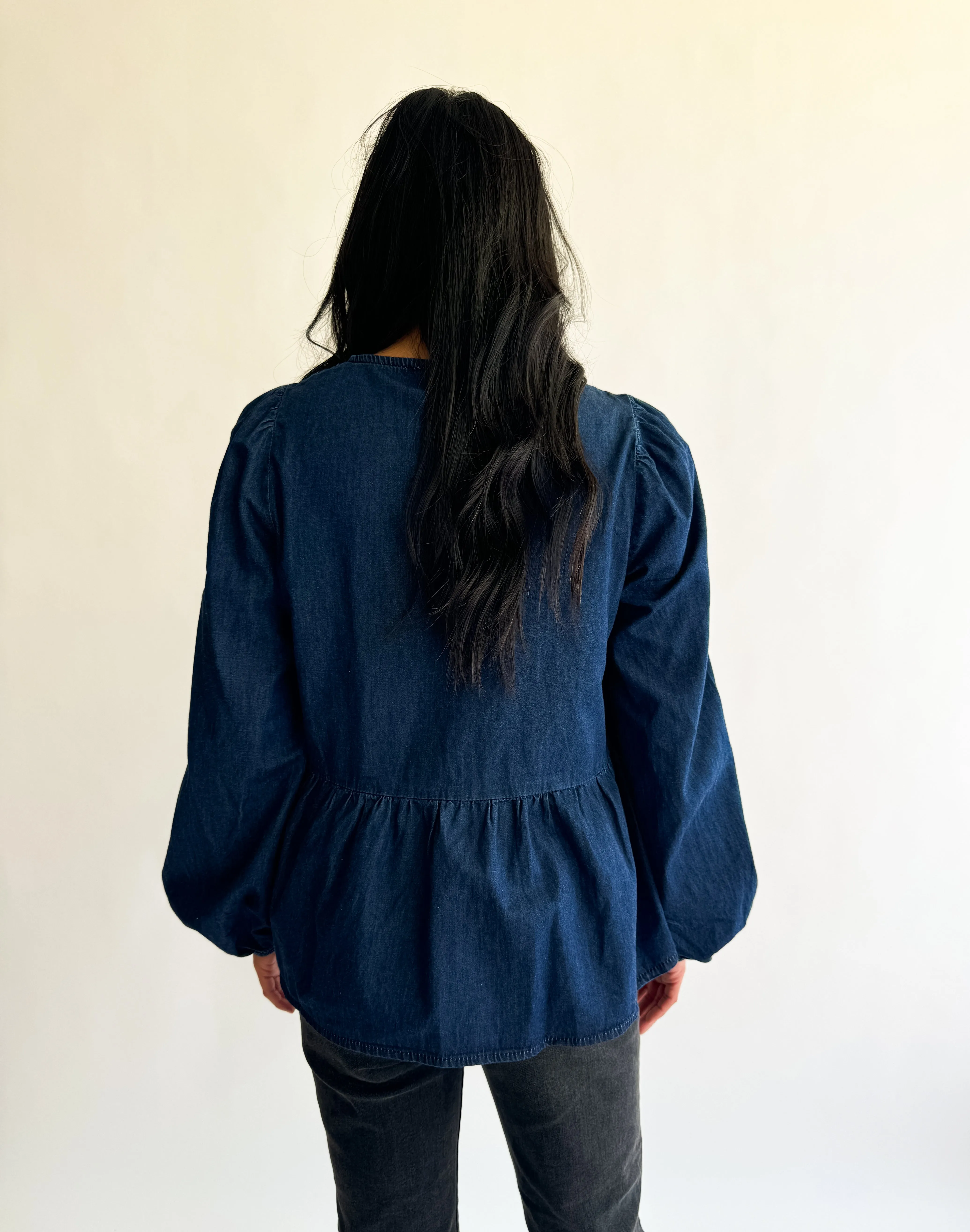 Tie Front Peplum Blouse