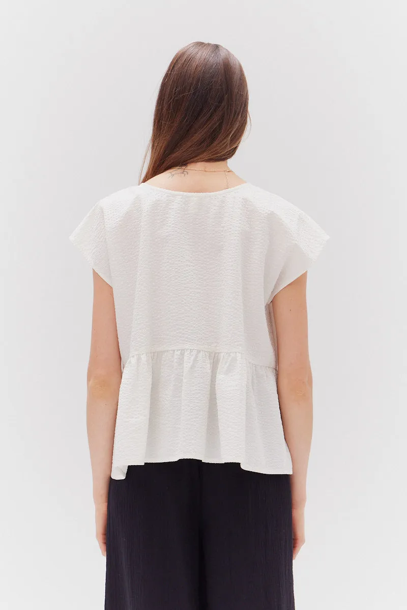 Tie Front Seersucker Top