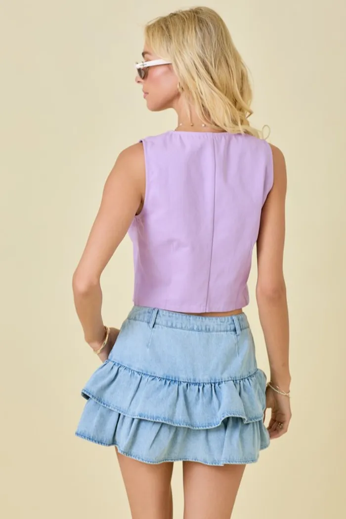Tie Front Vest Top