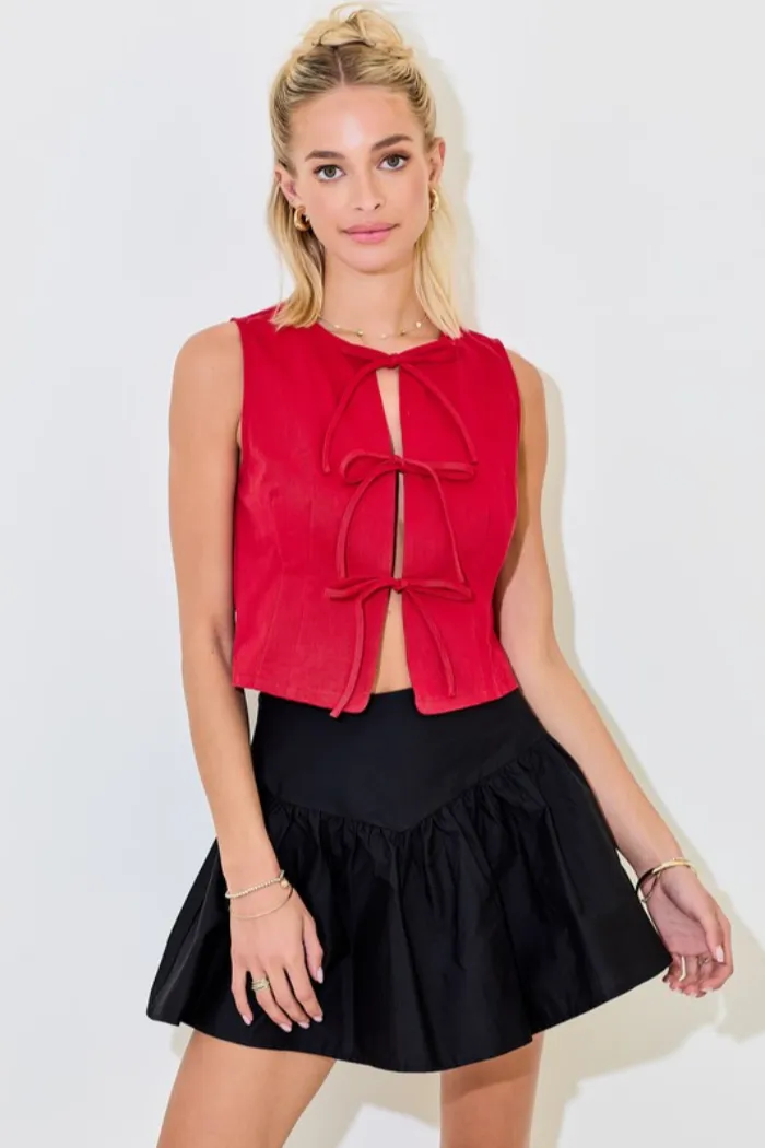 Tie Front Vest Top
