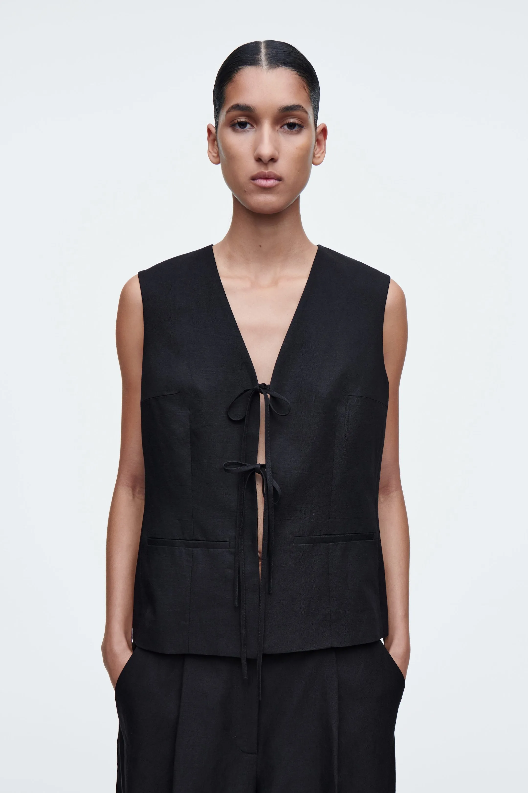 Tie-front waistcoat