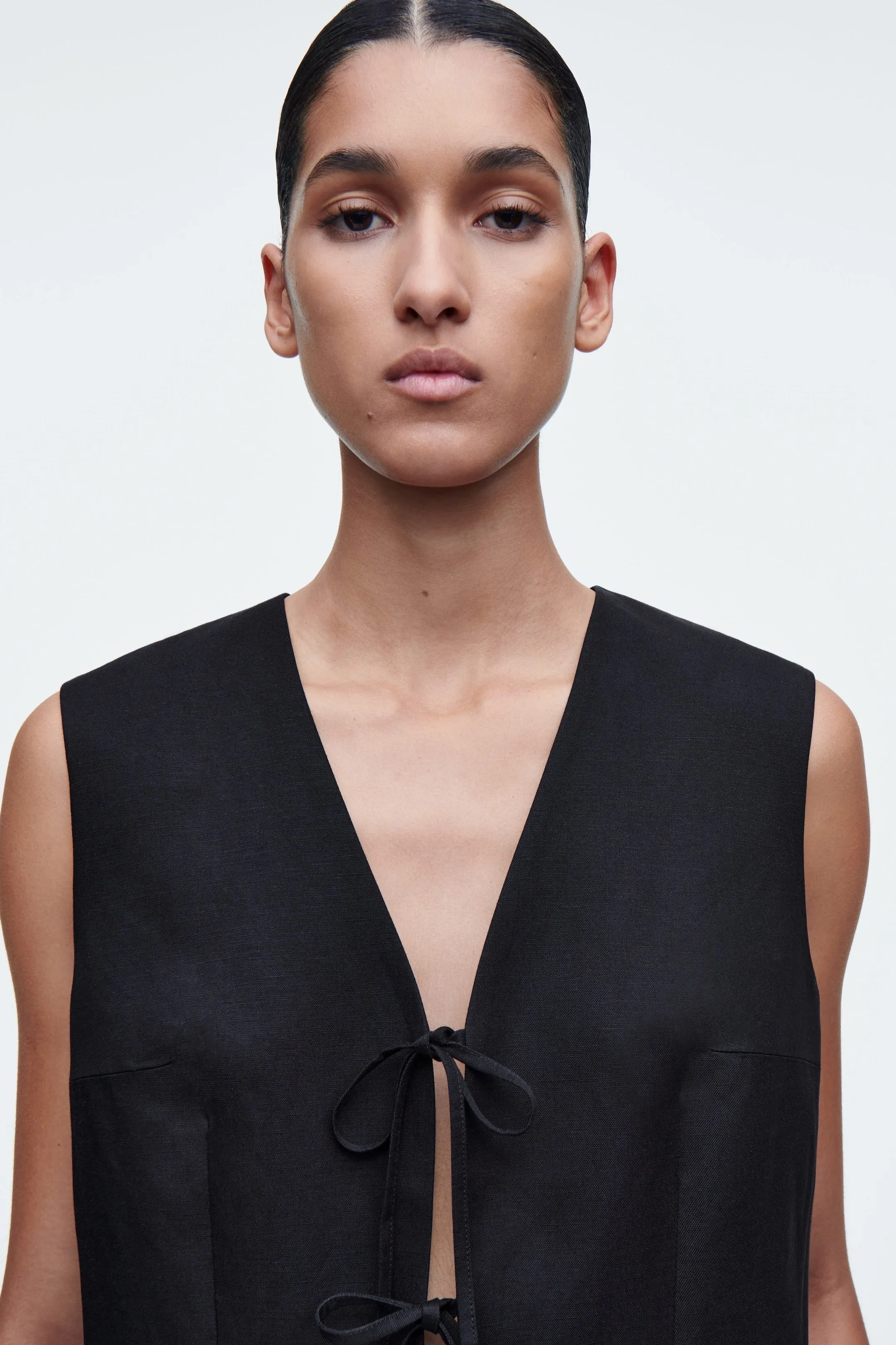 Tie-front waistcoat