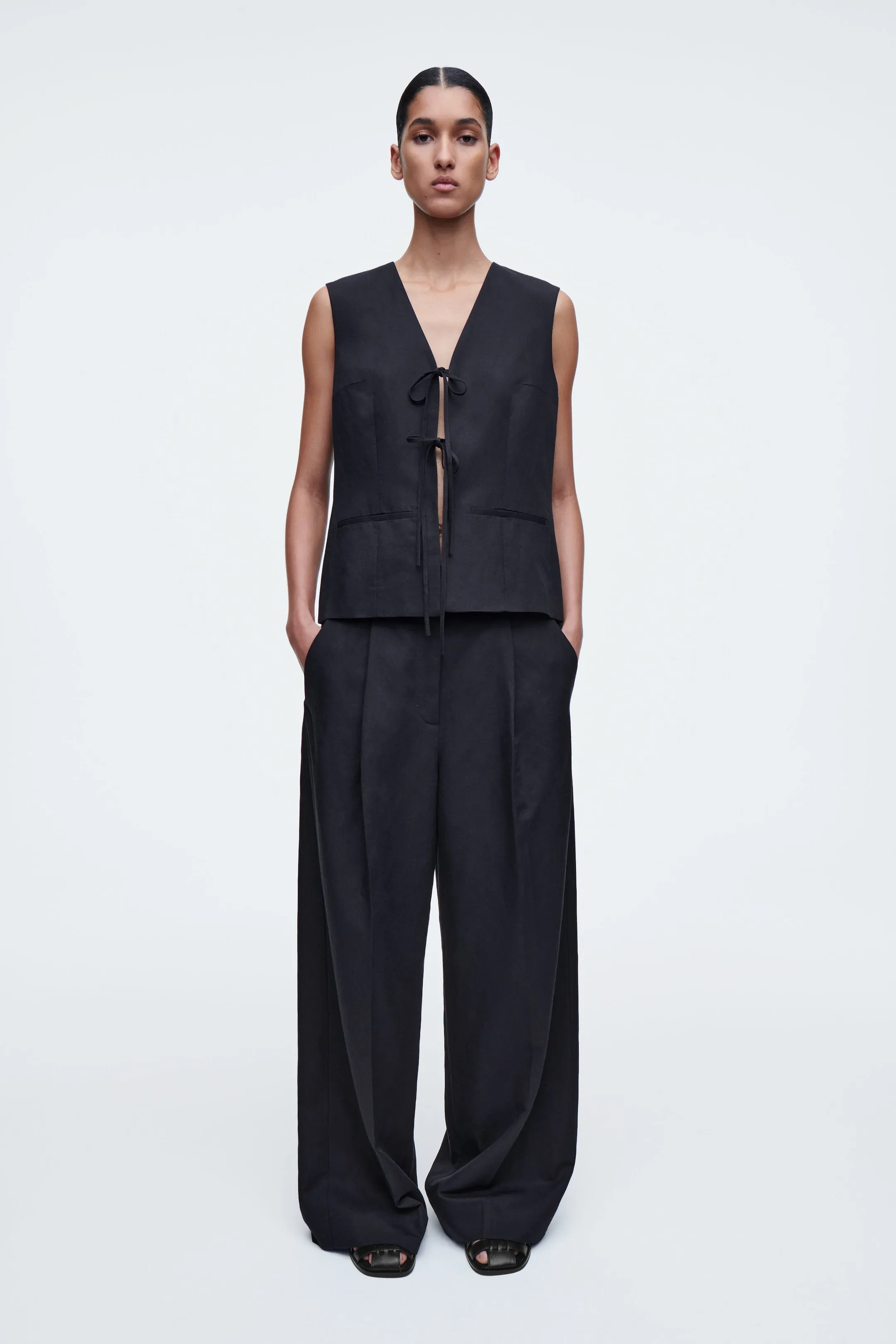 Tie-front waistcoat
