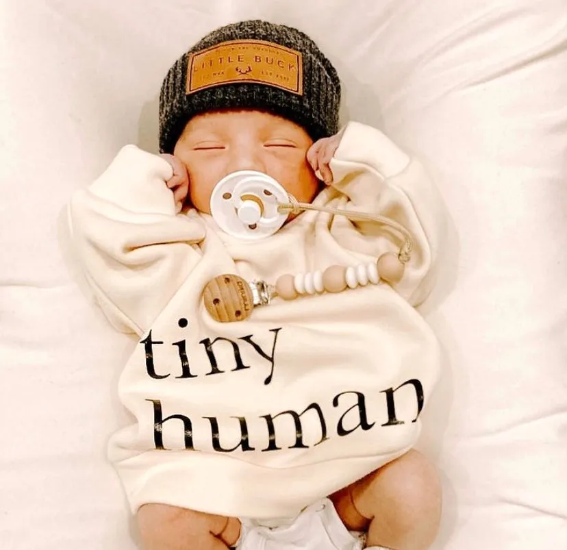 tiny human fleece sweater | natural