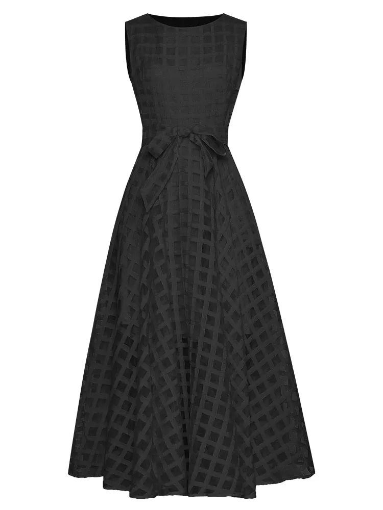 Toni Lace up Plaid Ball Dress