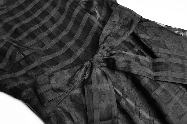 Toni Lace up Plaid Ball Dress