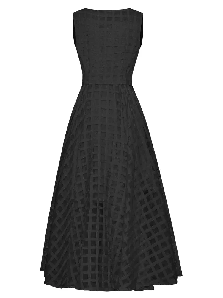 Toni Lace up Plaid Ball Dress