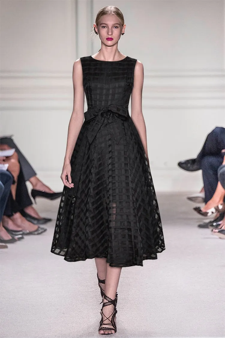Toni Lace up Plaid Ball Dress