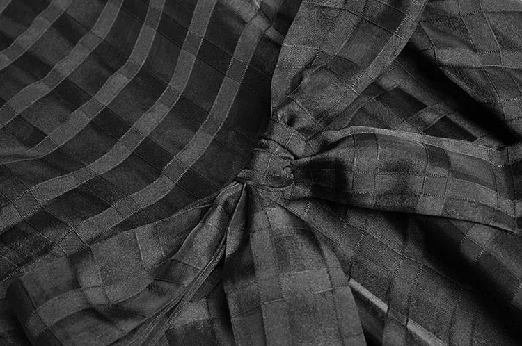 Toni Lace up Plaid Ball Dress