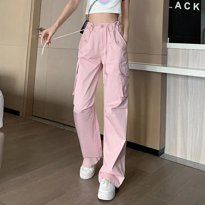 Trendy Low-Waisted Cargo Pant Featuring Whiskering and Flap Pockets